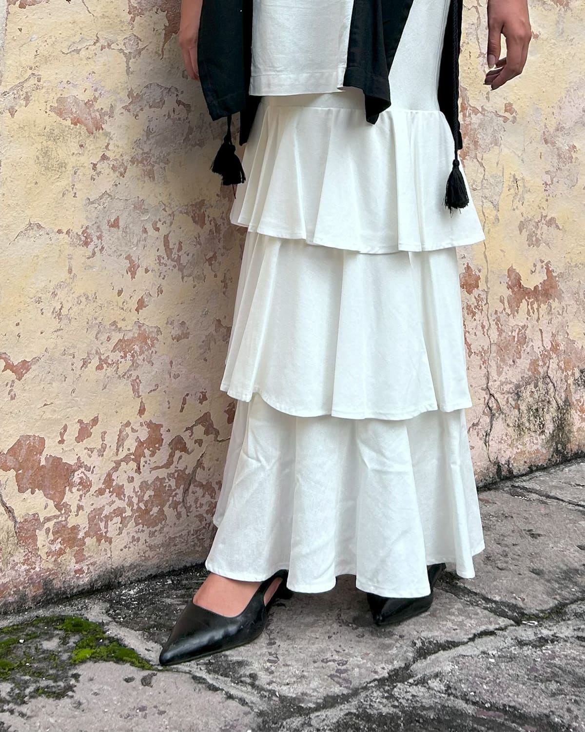 Falda de lino corte sirena
