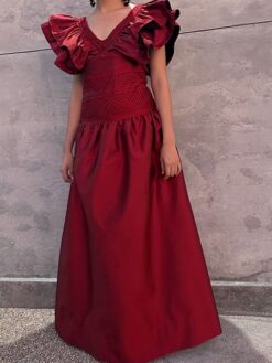 Alternative view of Maxivestido de Gala en Rojo Carmesí